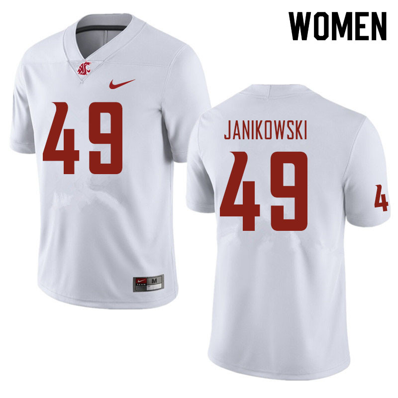 Women #49 Dean Janikowski Washington State Cougars Football Jerseys Sale-White